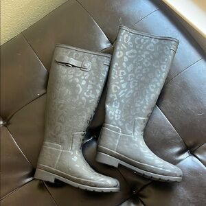 Hunter Leopard Print Insulated Boots